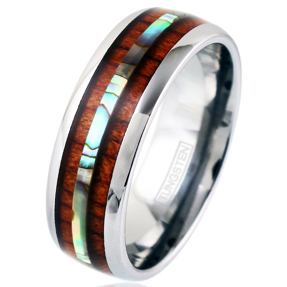 Silver Tungsten + Abalone Shell + Koa Wood