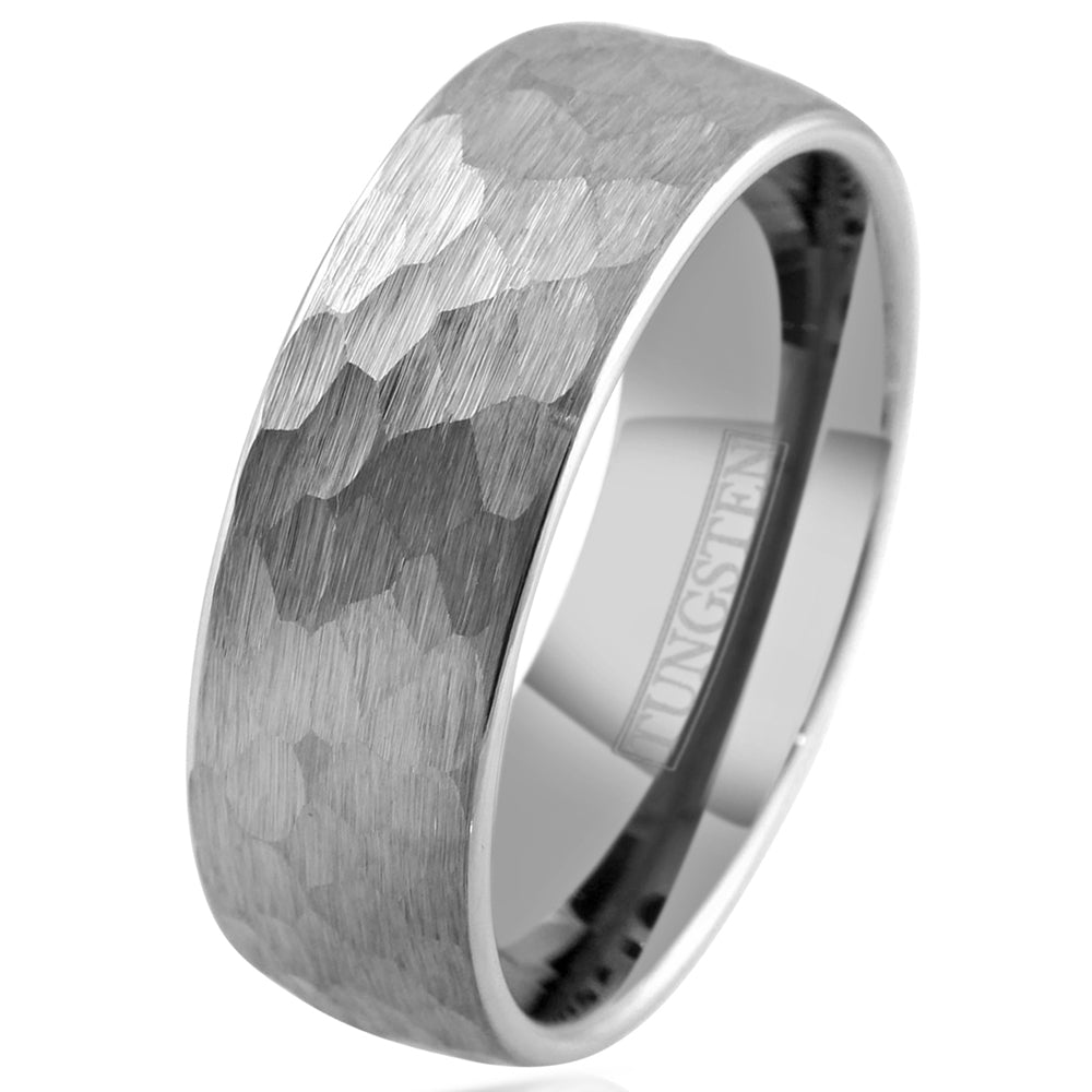 Silver Tungsten + Hammered Finish