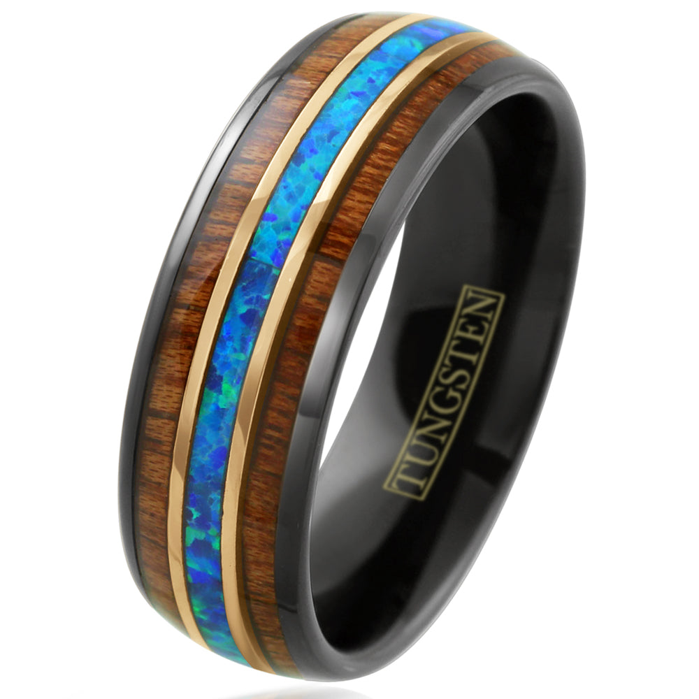 Black Tungsten + Blue Opal + Koa Wood