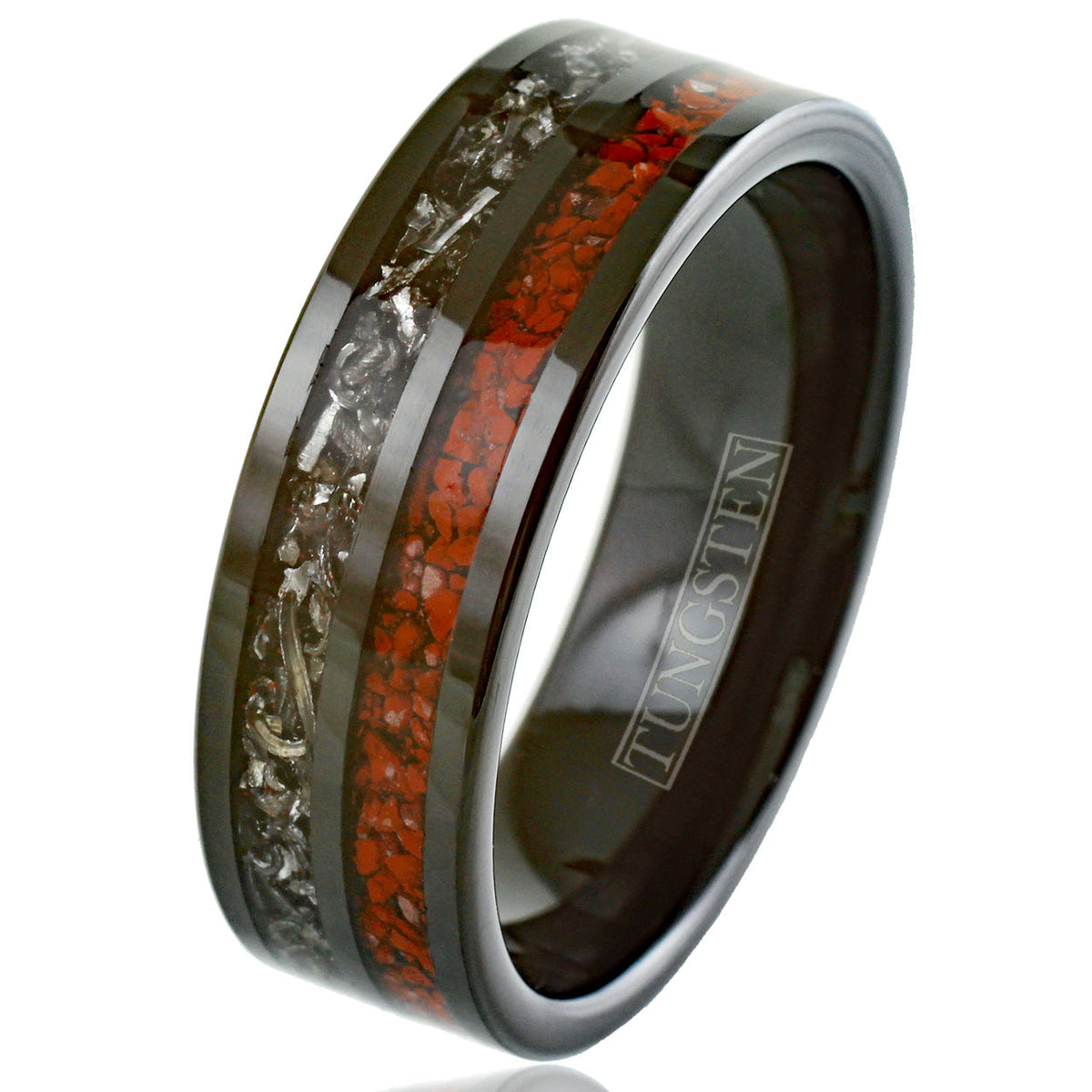 Black Tungsten + Dinosaur Bone + Meteorite