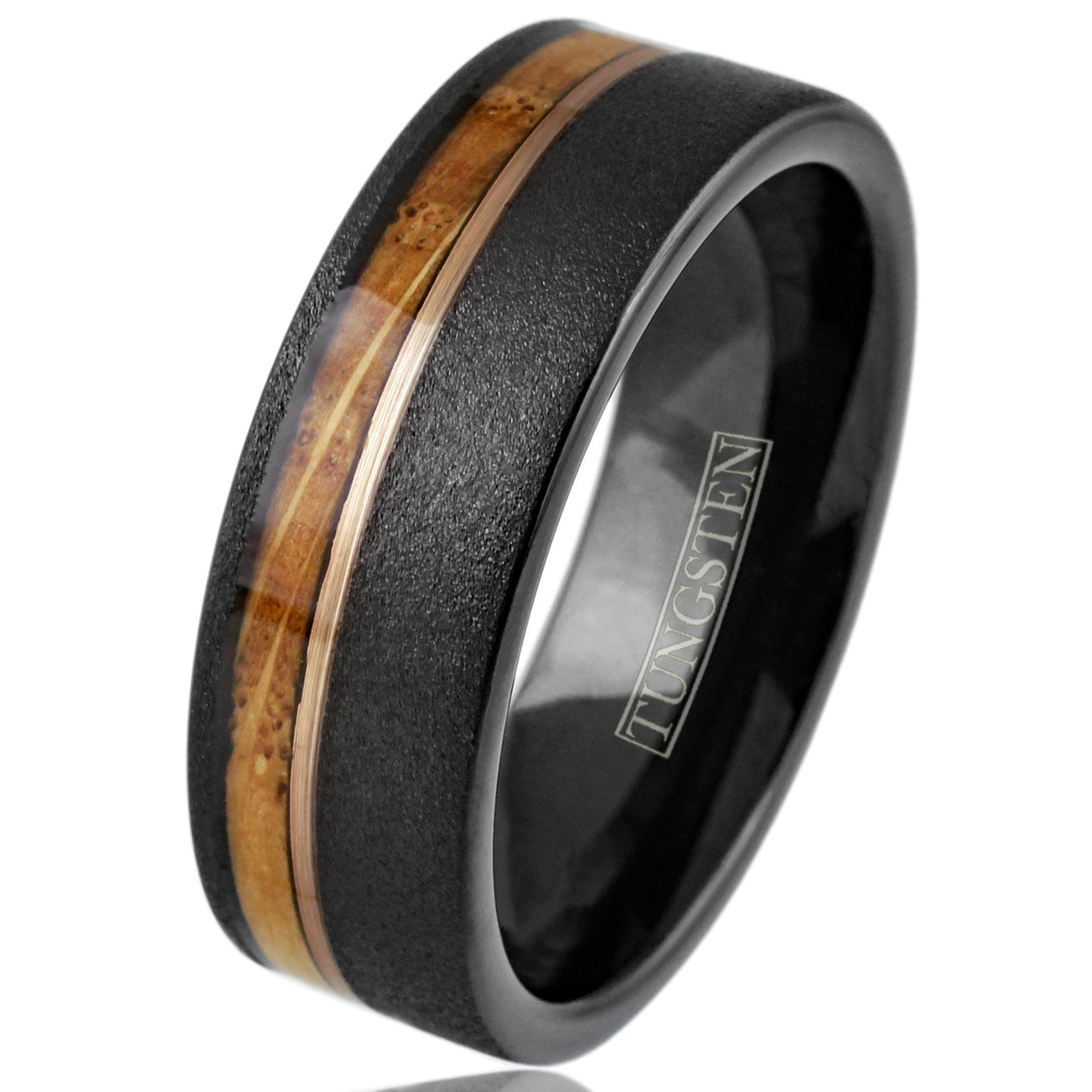 Black Tungsten + Whiskey Barrel Oak Wood
