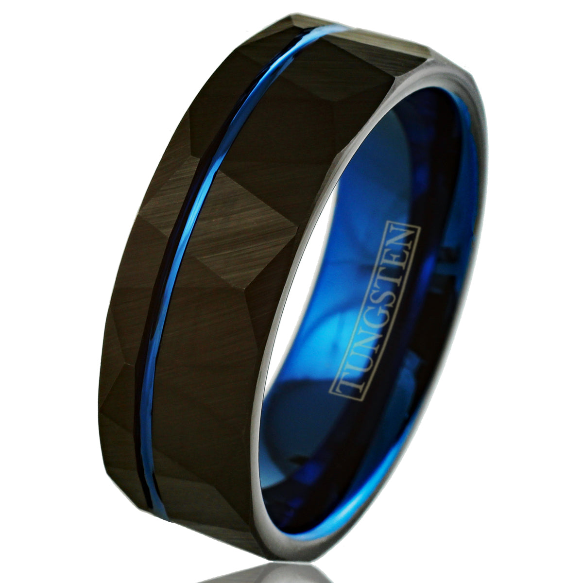 Black Tungsten + Blue Stripe