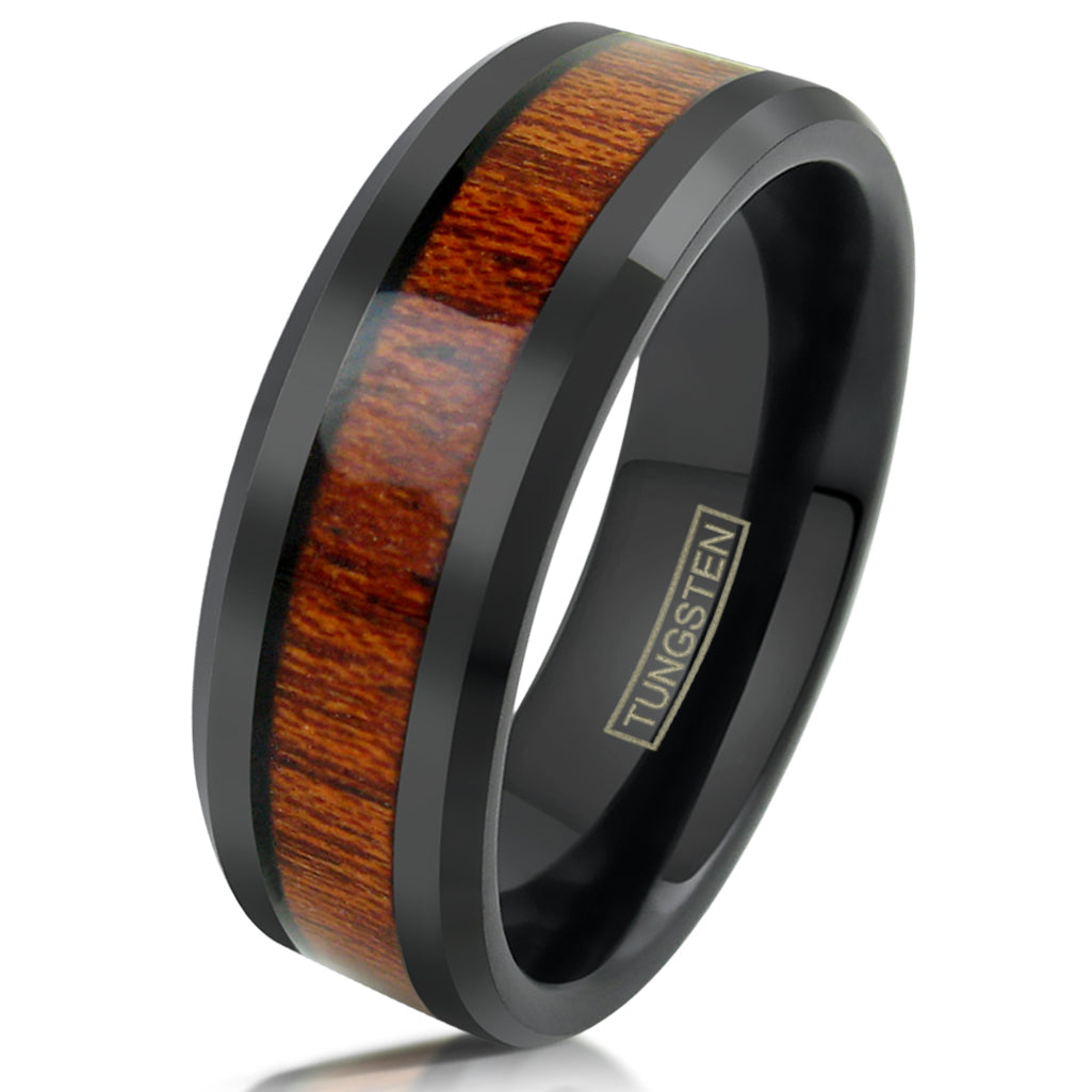 Black Tungsten + Sandalwood + Beveled Edges