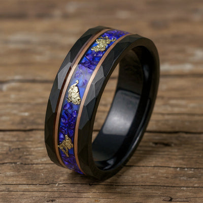 Black Tungsten + Gold Leaf +Sapphire