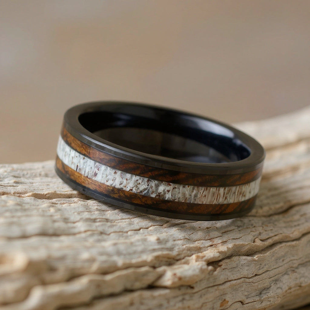 Black Tungsten + Antler + Bocote Wood