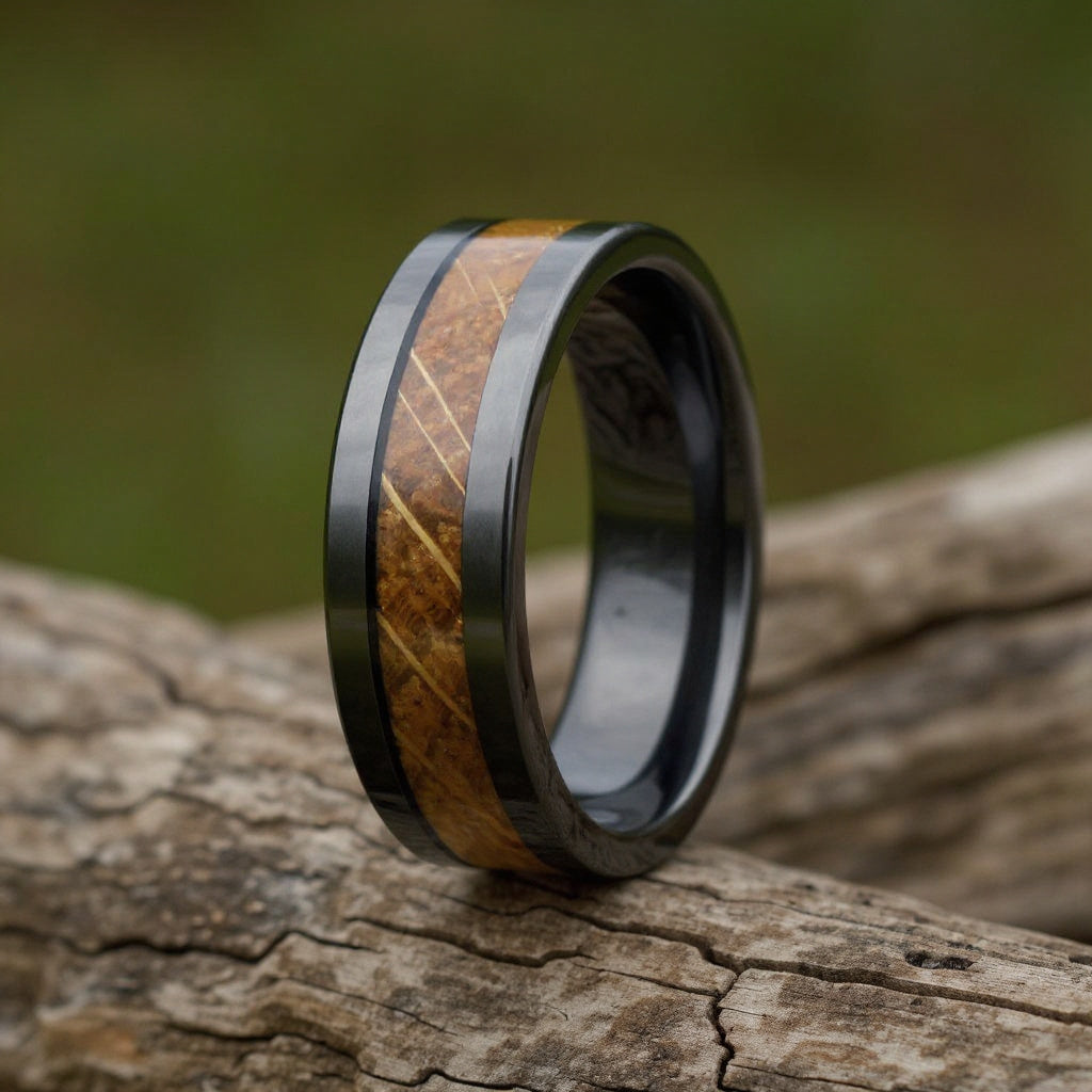 Black Tungsten + Whiskey Barrel Oak Wood