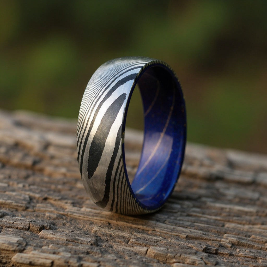 Damascus Steel + Wood Grain + Box Elder Wood