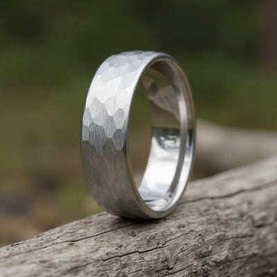 Silver Tungsten + Hammered Finish