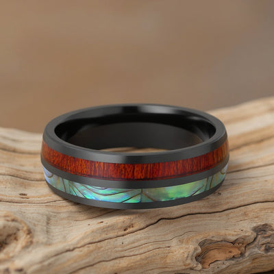 Gunmetal Black Ceramic + Abalone + Wood