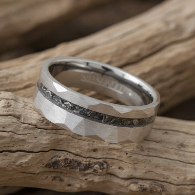 Silver Tungsten + Meteorite