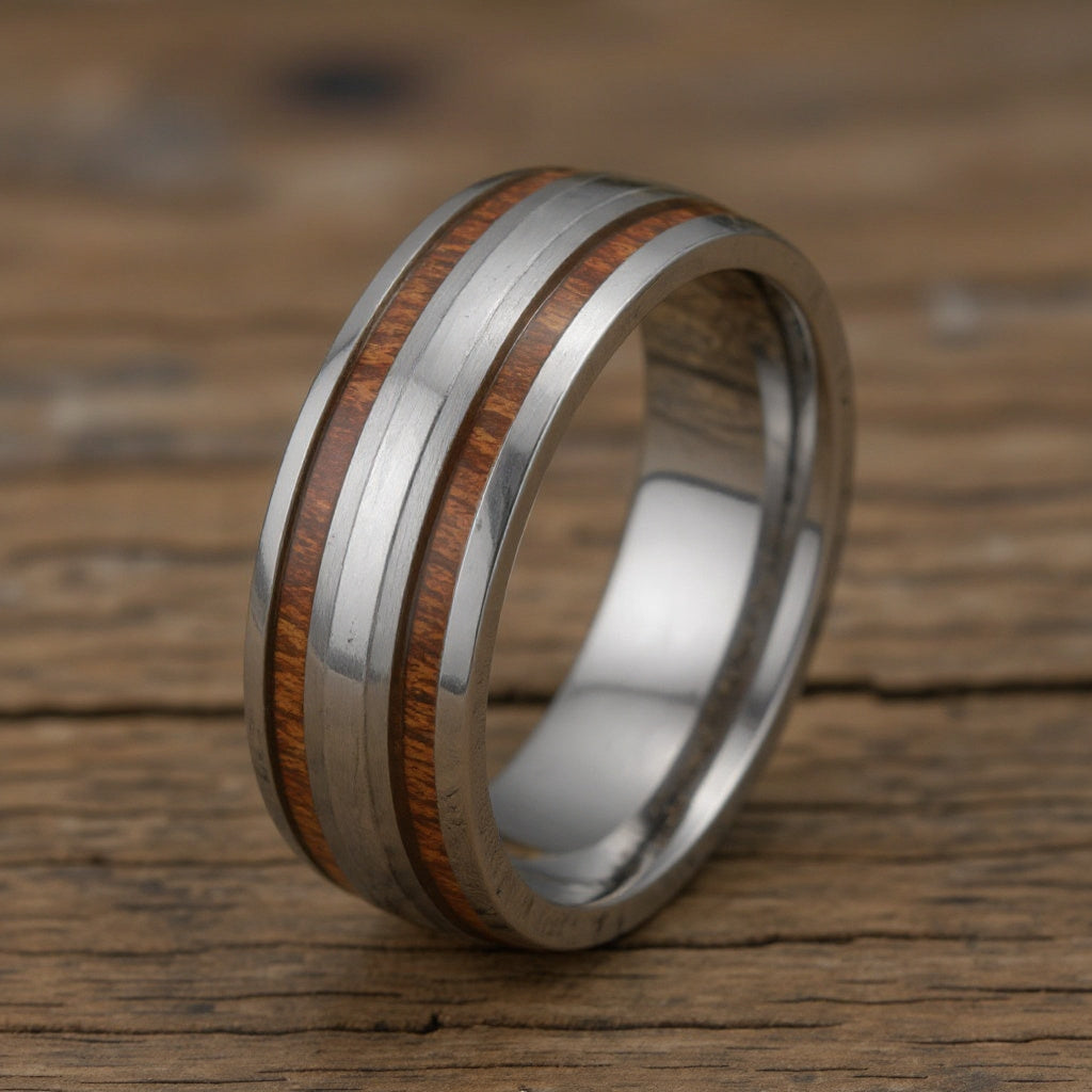 Silver Tungsten + Mother of Pearl + Koa Wood