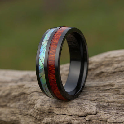 Gunmetal Black Ceramic + Abalone + Wood