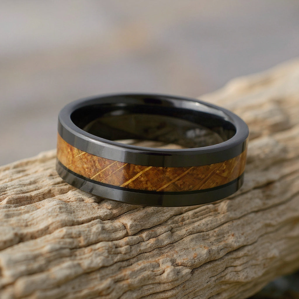 Black Tungsten + Whiskey Barrel Oak Wood