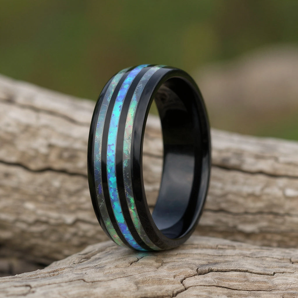 Black Tungsten + Blue Opal + Abalone