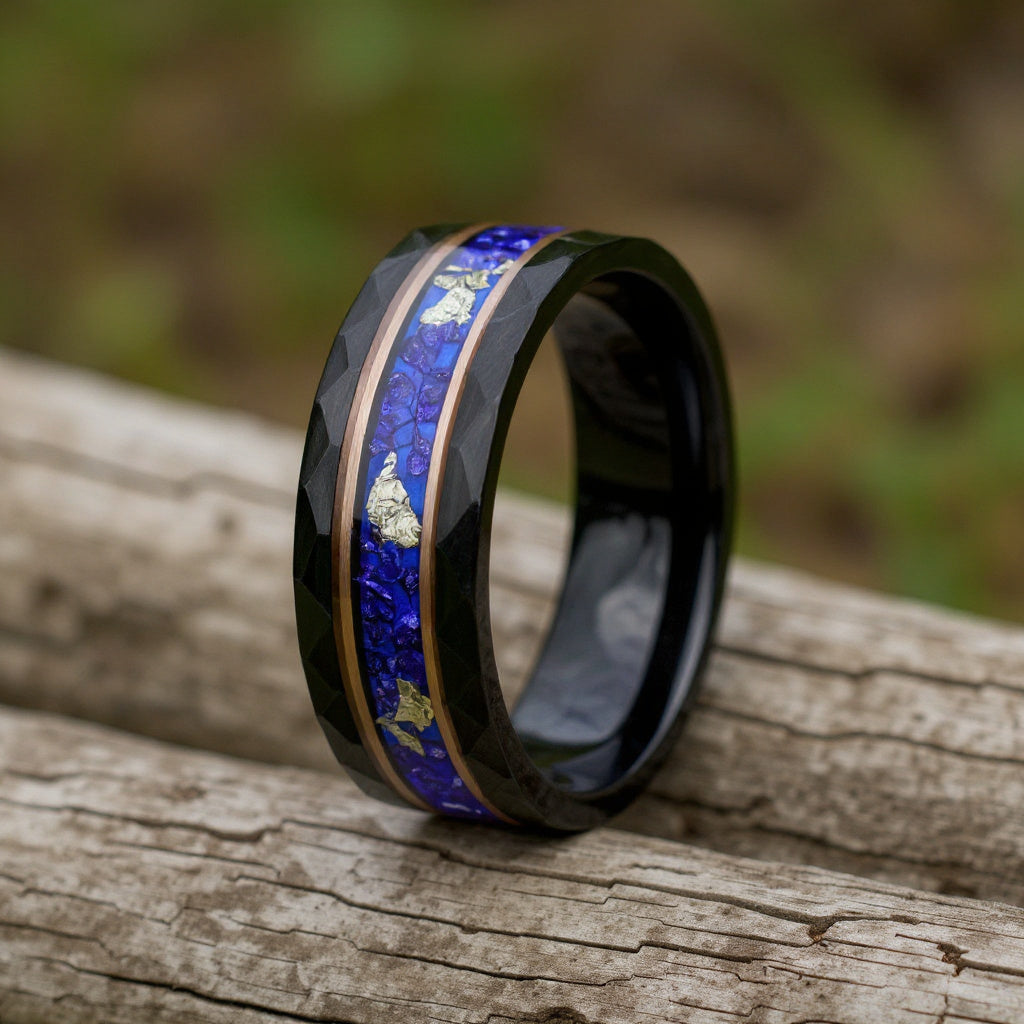 Black Tungsten + Gold Leaf +Sapphire