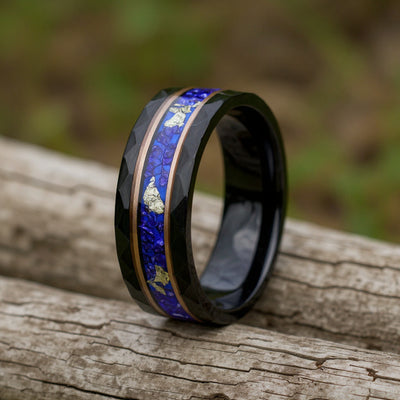 Black Tungsten + Gold Leaf +Sapphire