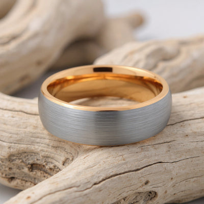 Rose Gold Tungsten + Silver Brushed