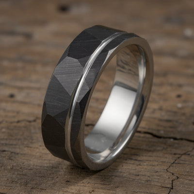 Black Tungsten + Silver Stripe