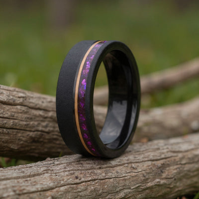 Black Tungsten +  Purple Opal