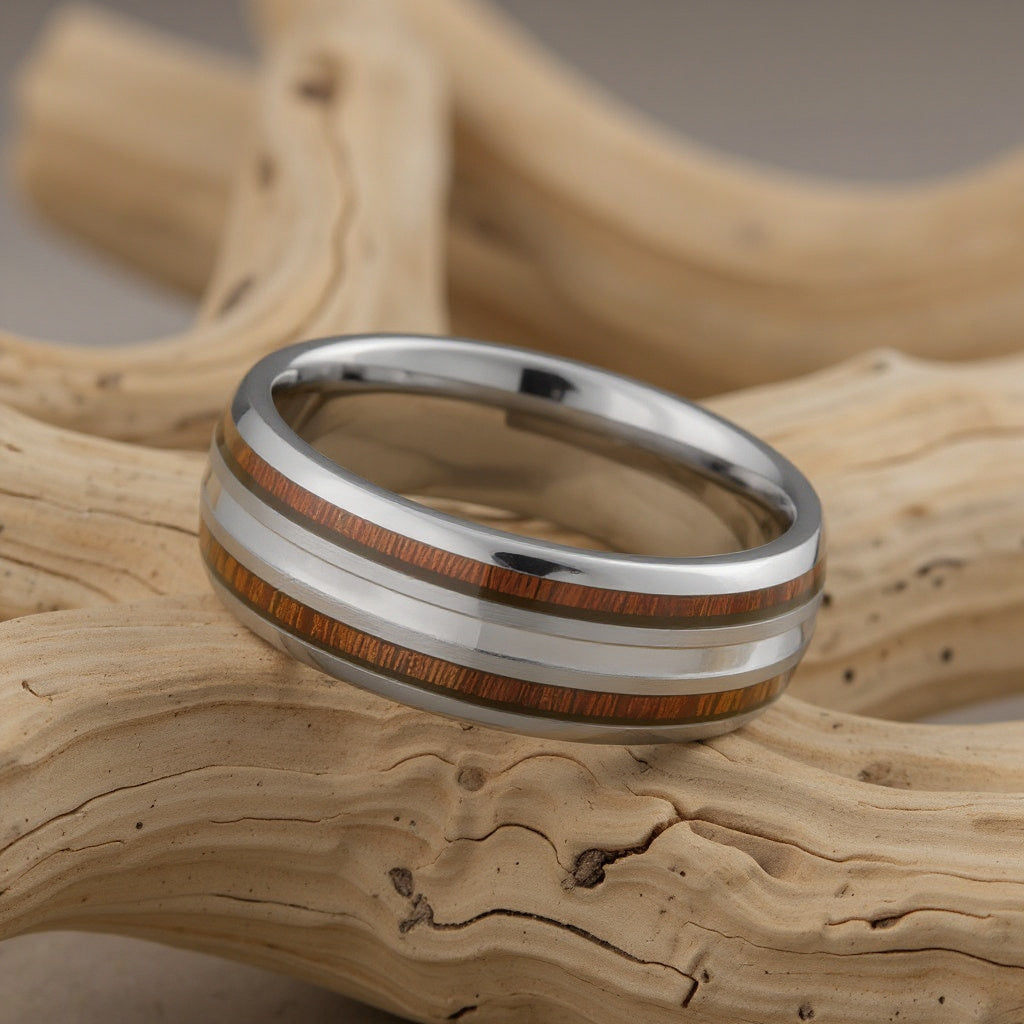 Silver Tungsten + Mother of Pearl + Koa Wood