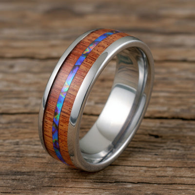 Silver Tungsten + Abalone Shell + Sandalwood