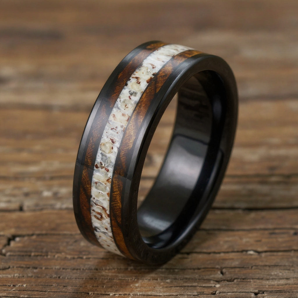 Black Tungsten + Antler + Bocote Wood