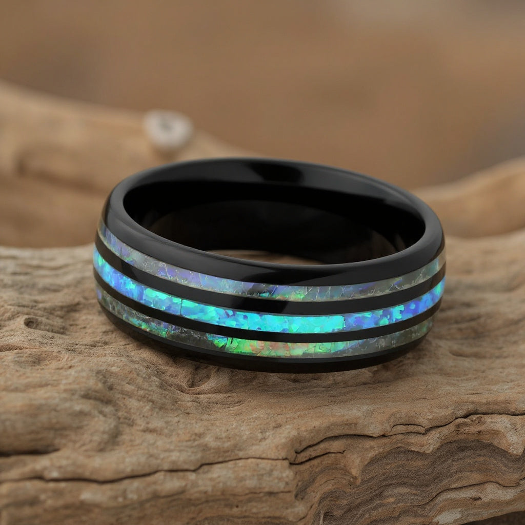 Black Tungsten + Blue Opal + Abalone