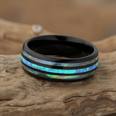 Black Tungsten + Blue Opal + Abalone