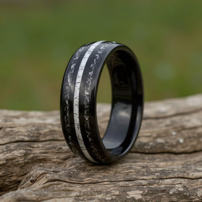 Black Tungsten + Antler +  Meteorite