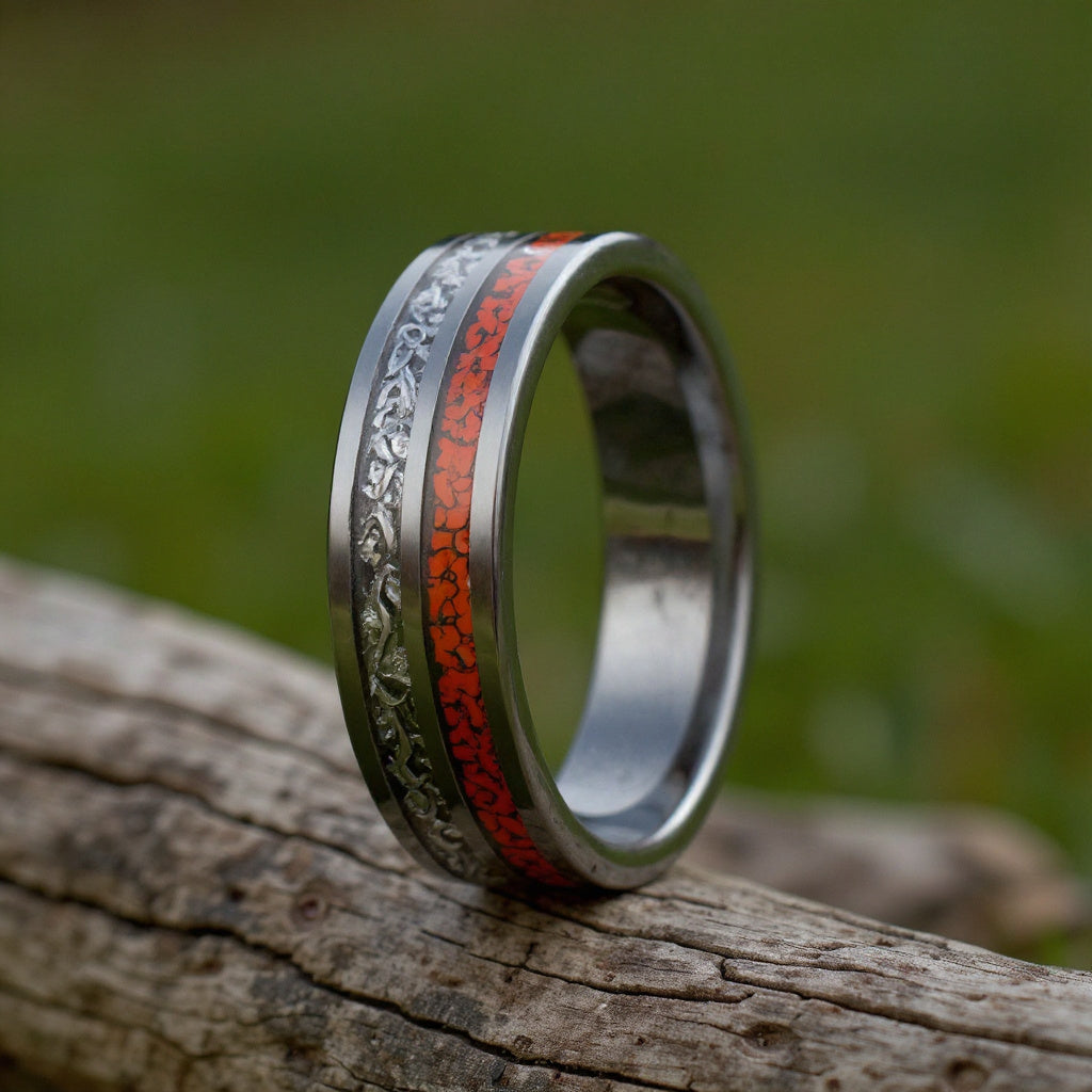 Black Tungsten + Dinosaur Bone + Meteorite