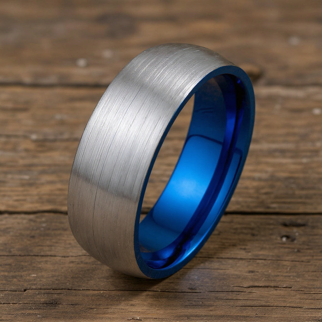 Blue Tungsten + Silver Brushed