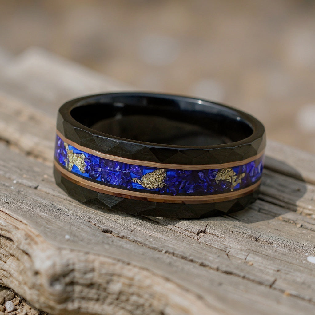 Black Tungsten + Gold Leaf +Sapphire