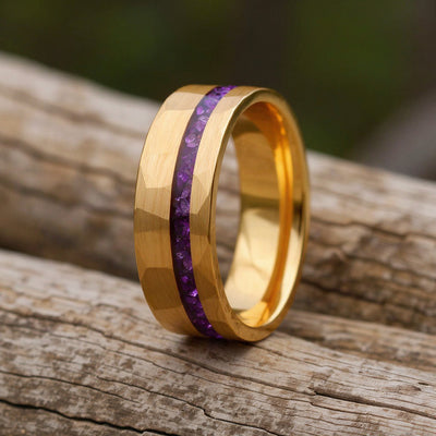 Rose Gold Tungsten + Amethyst