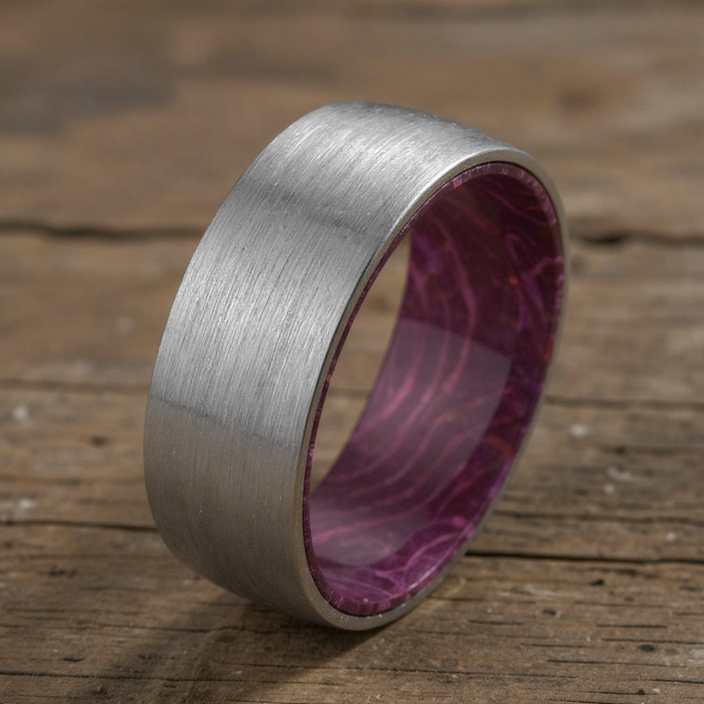 Silver Tungsten +  Box Elder Wood