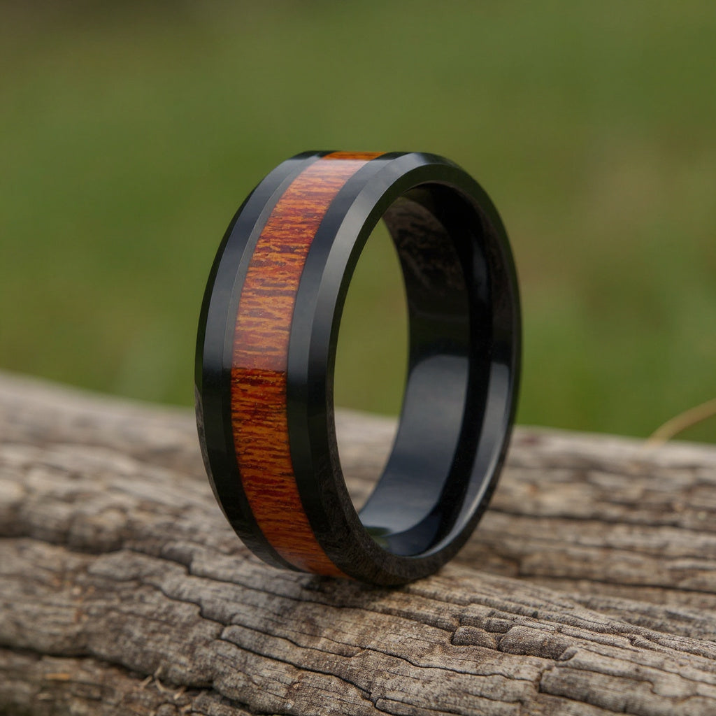 Black Tungsten + Sandalwood + Beveled Edges