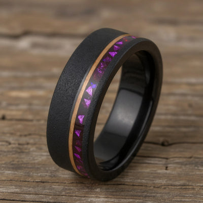 Black Tungsten +  Purple Opal