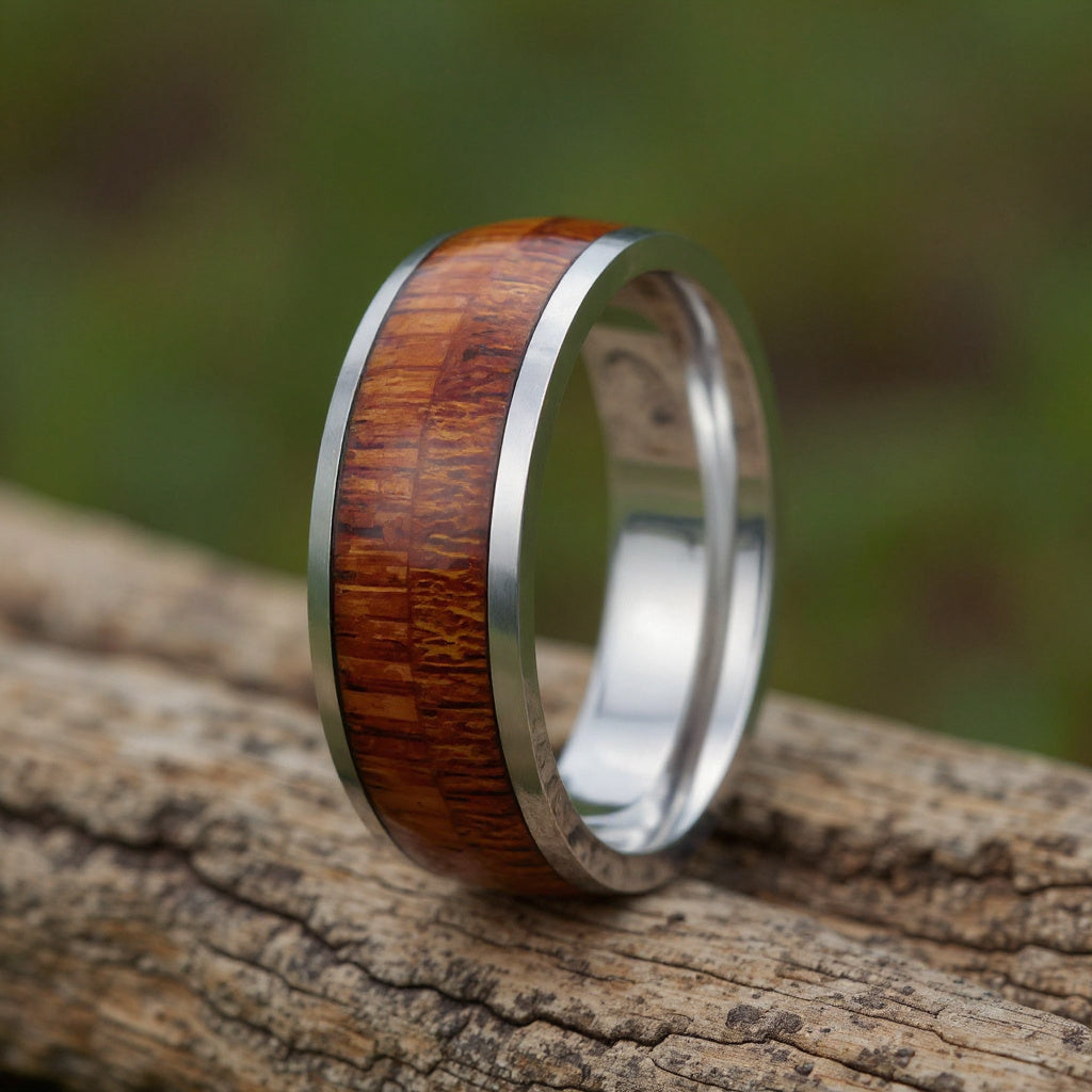 Silver Tungsten + Natural Wood
