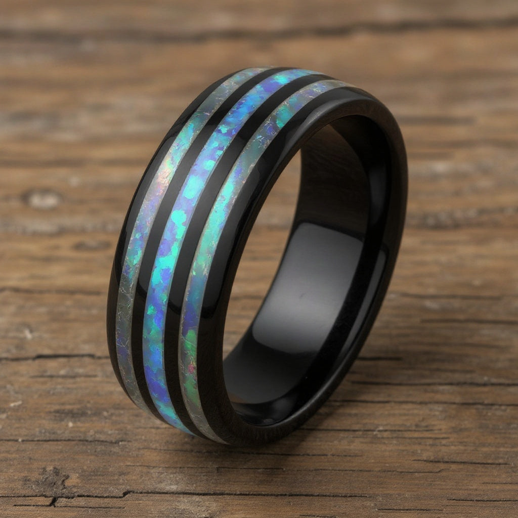 Black Tungsten + Blue Opal + Abalone