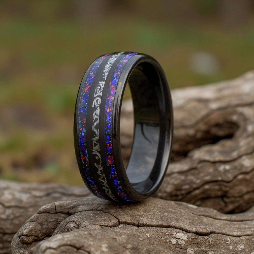 Black Tungsten + Meteorite + Sandstone