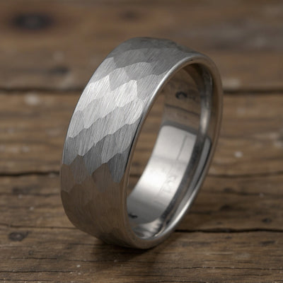 Silver Tungsten + Hammered Finish