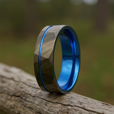 Black Tungsten + Blue Stripe