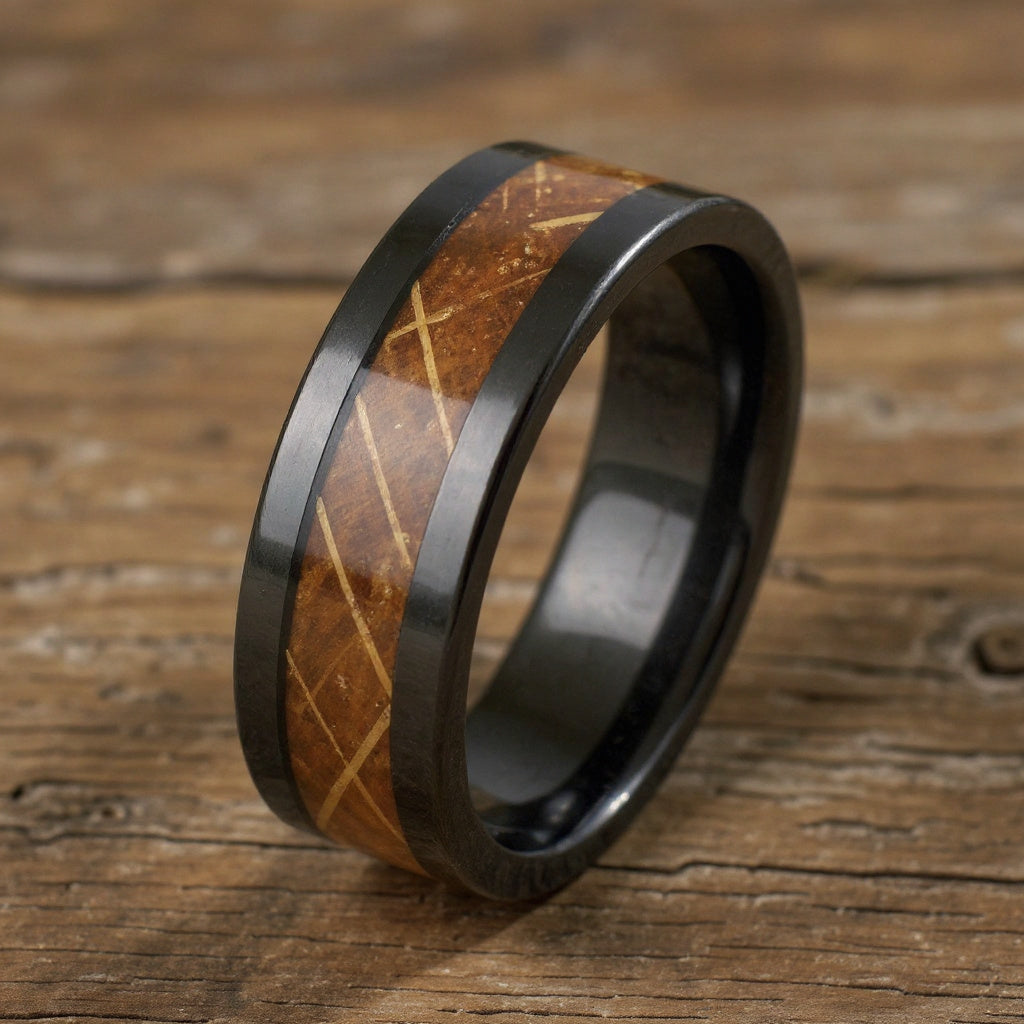 Black Tungsten + Whiskey Barrel Oak Wood