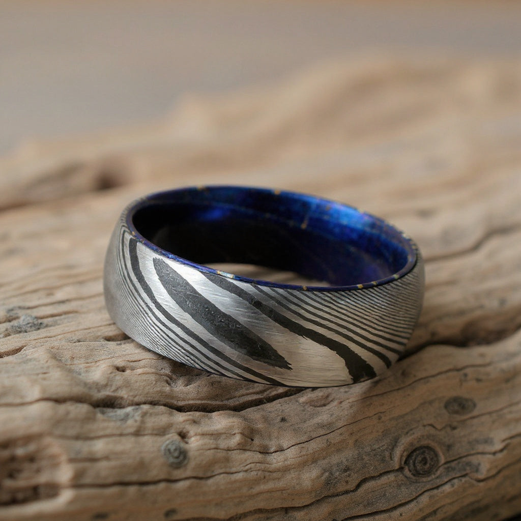 Damascus Steel + Wood Grain + Box Elder Wood