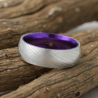 Damascus Steel + Wood Grain + Purple Aluminum