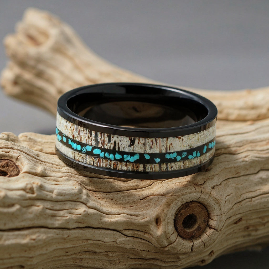 Black Tungsten + Turquoise + Antler