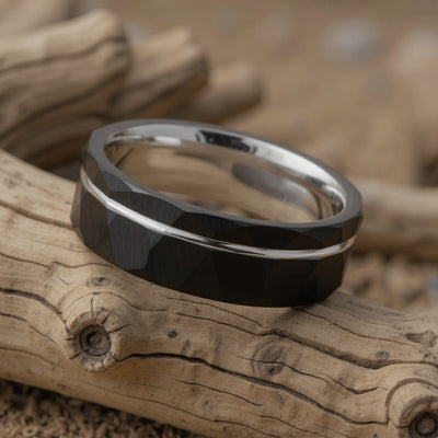 Black Tungsten + Silver Stripe