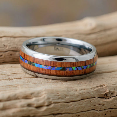 Silver Tungsten + Abalone Shell + Sandalwood