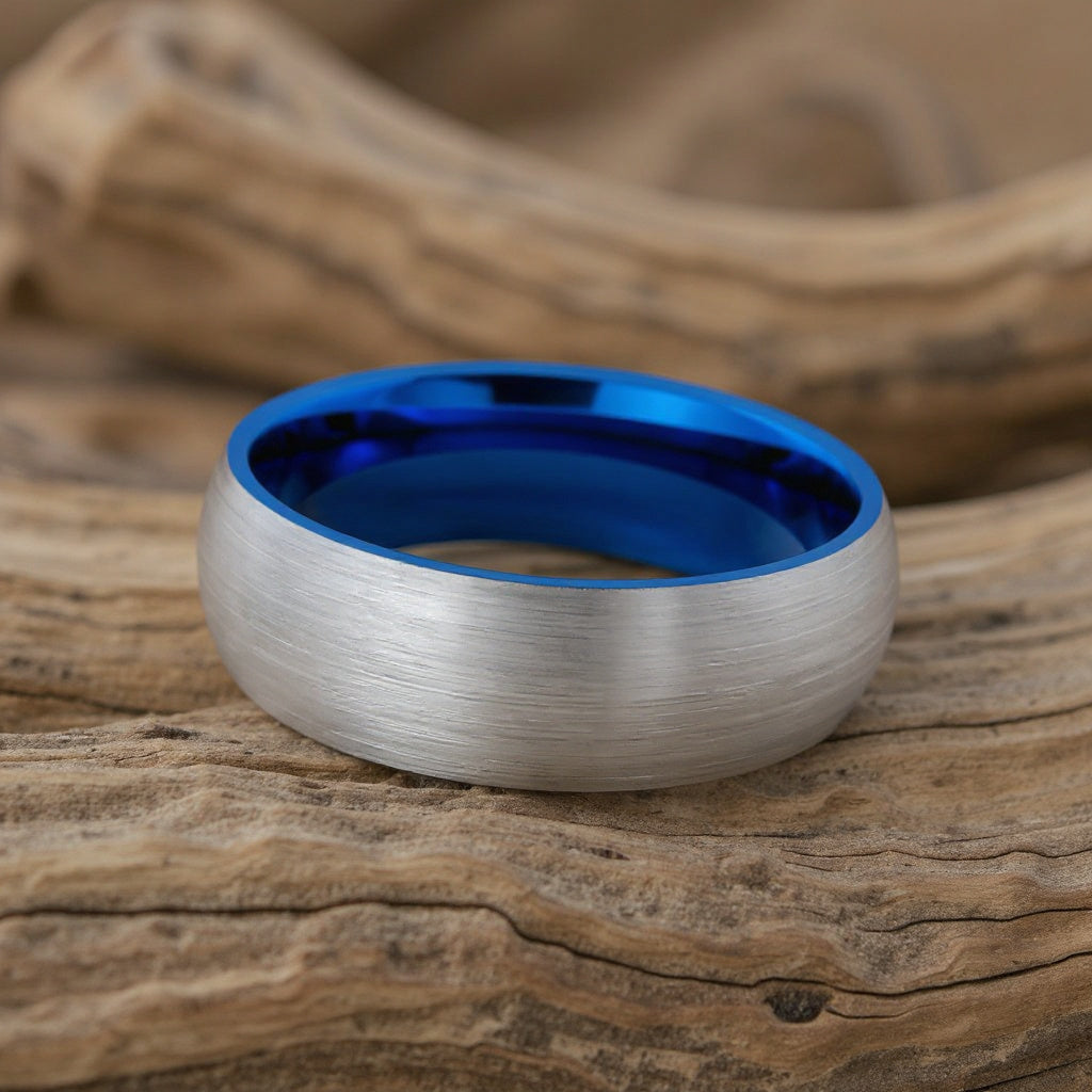 Blue Tungsten + Silver Brushed
