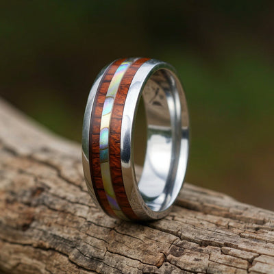 Silver Tungsten + Abalone Shell + Koa Wood
