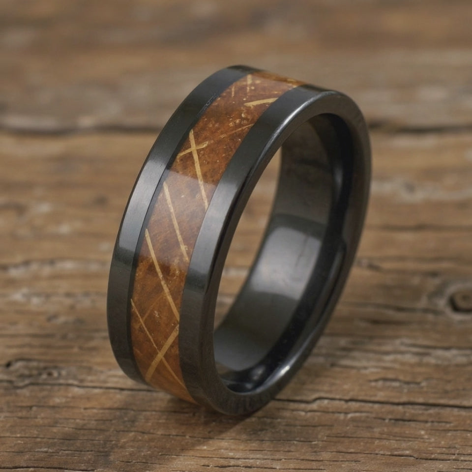 Black Tungsten + Whiskey Barrel Oak Wood